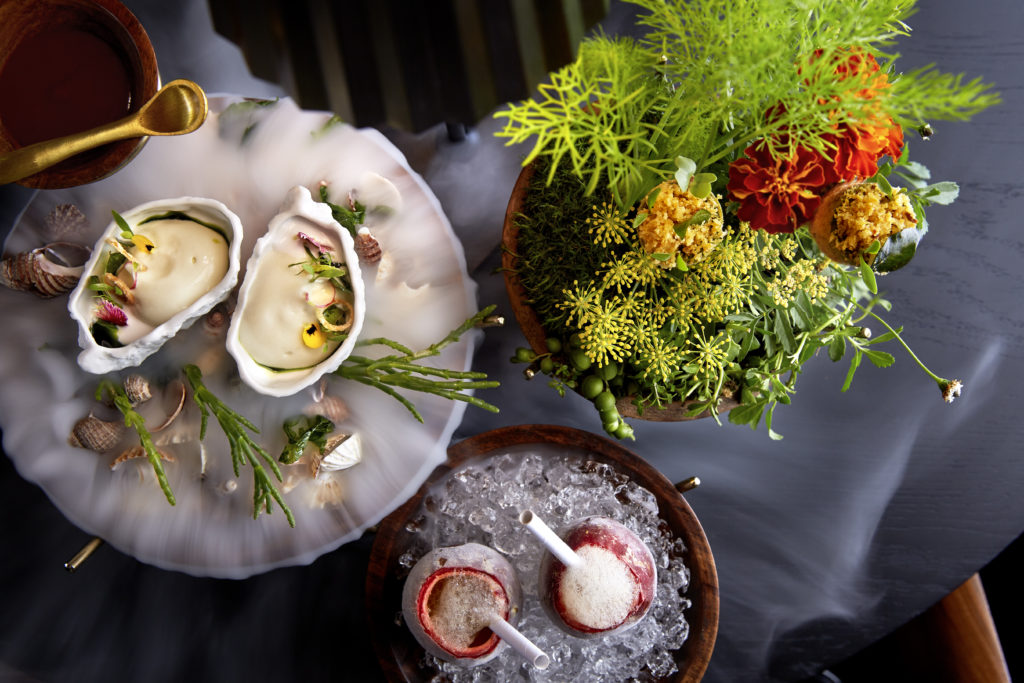 Saldanah Bay Oysters, Grannysmith, Chilli - Granadilla, gin, passion berry - Snoek, yellowtail, curry (1)