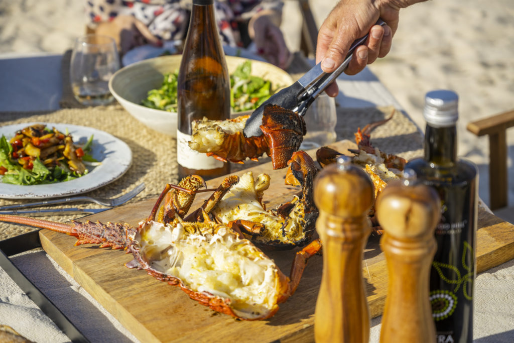 fresh lobster on the beach australia