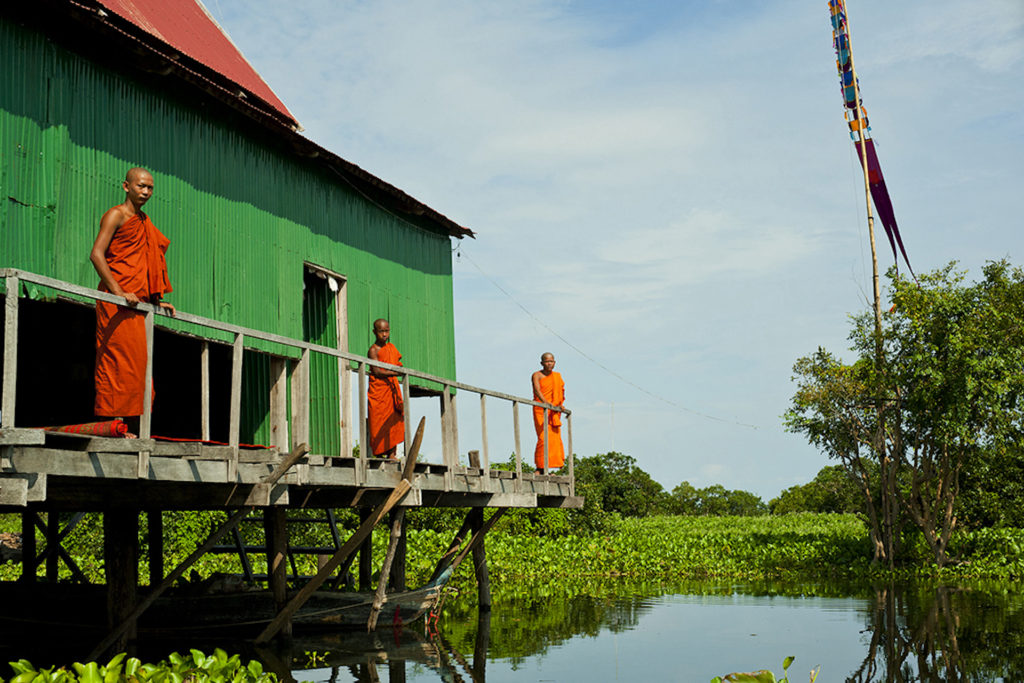 Cambodia - Floating Village Monks - 01