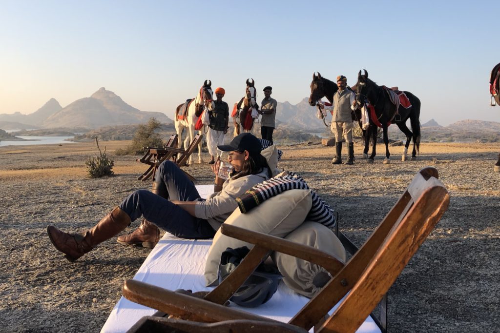 Horse safari Jawai sunset