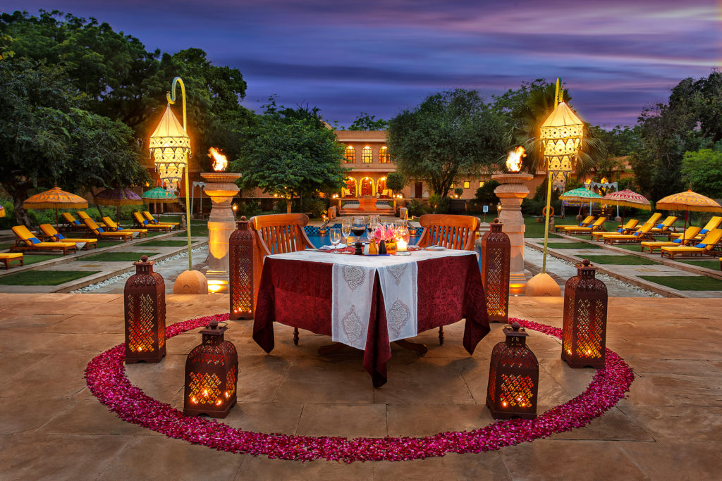 Pool Side Dining-Luxury Villa With Pool-The Oberoi Rajvilas, Jaipur