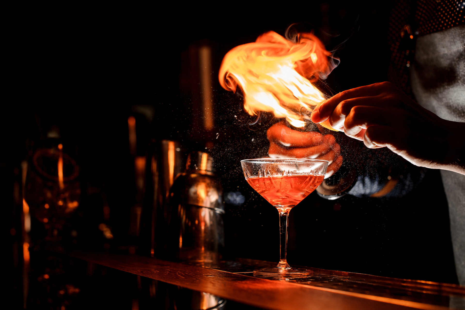 Signature cocktail prepared at a popular Cape Town bar during the city's vibrant nightlife scene